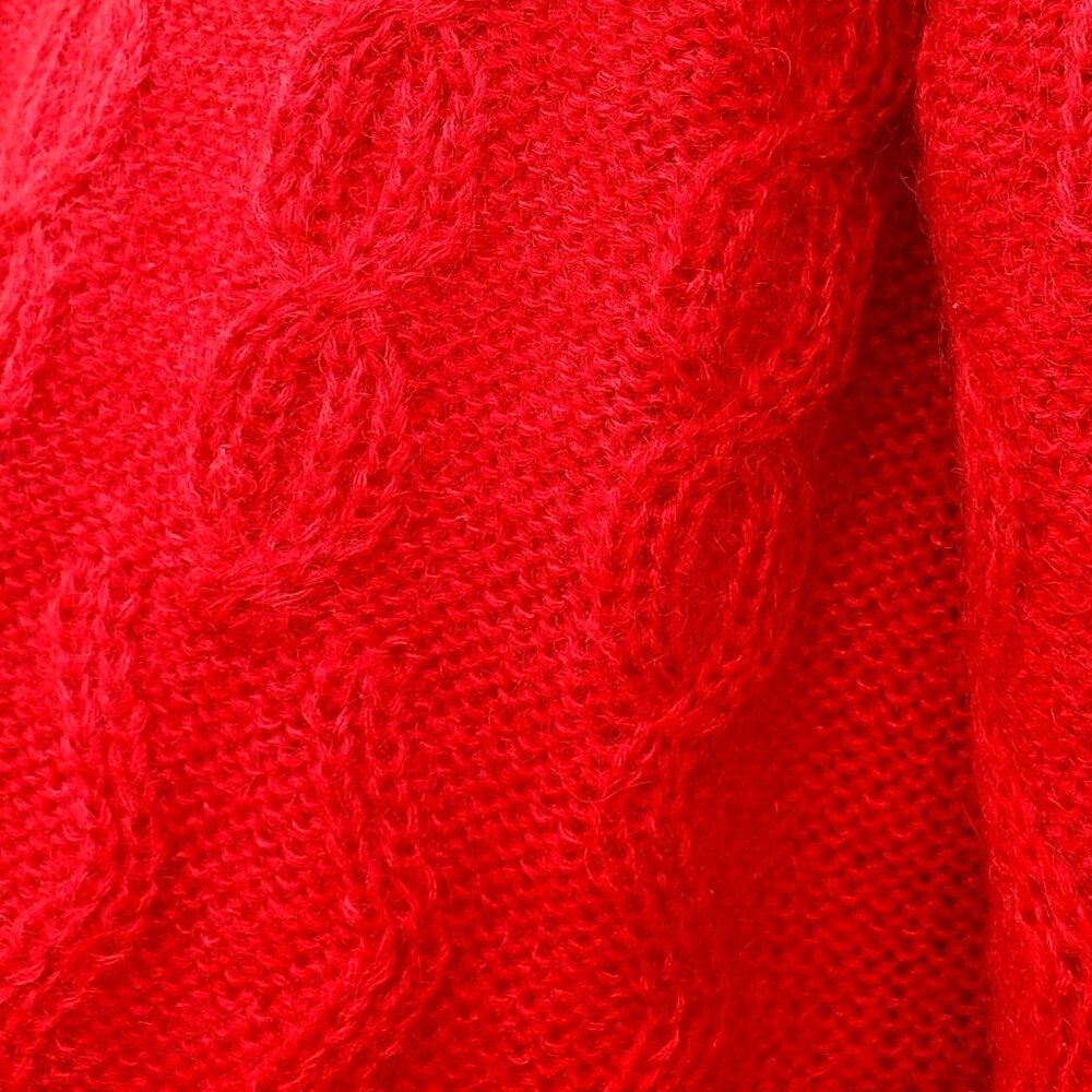 Vintage Esprit Mens Red Mohair Sweater Oversize Pullover 3XL 4XL Cable Knit 90s - Picture 9 of 10